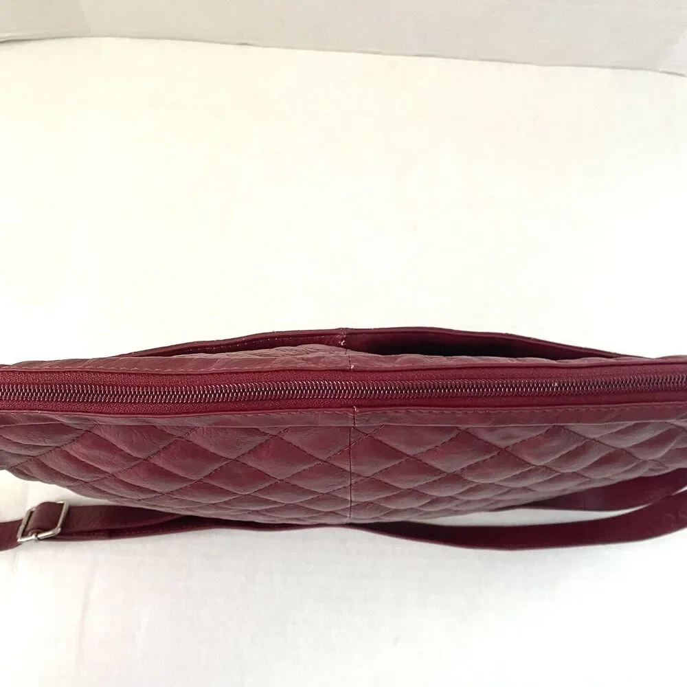 Osprey London Red Genuine Leather Quilted Laptop/Travel Bag